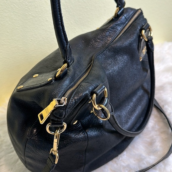 💯Authentic Prada Soft Black Leather Handbag🍀 - Picture 14 of 16